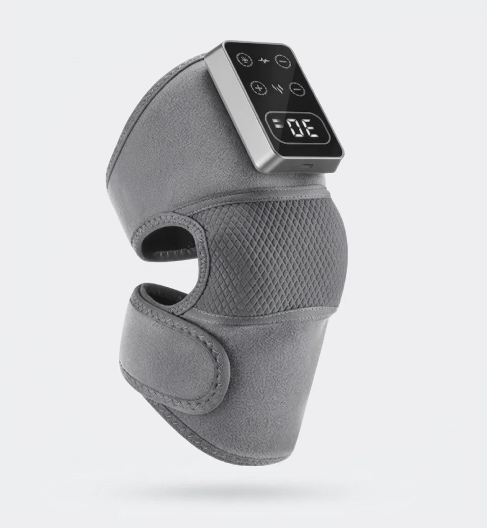 The Jointwell wrap in grey, three-quarter view, with the touch controller reading 30 minutes