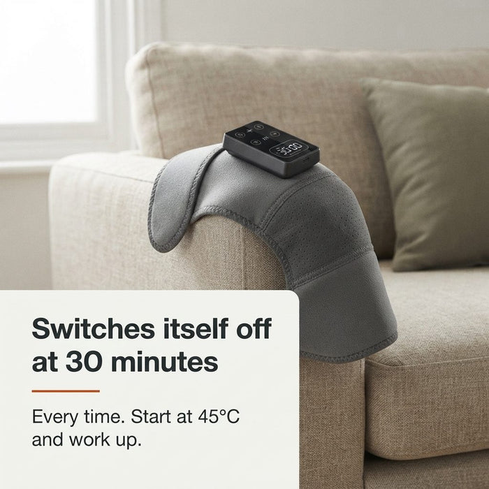 Cordless, strapped on, with a 30-minute timer